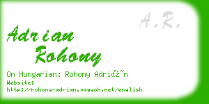 adrian rohony business card